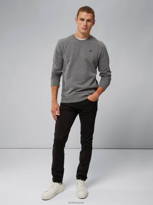 Men J.Lindeberg Mid Grey Melange Cal Sweatshirt Clothing 8R621091