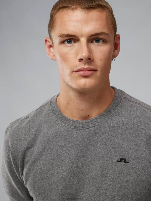 Men J.Lindeberg Mid Grey Melange Cal Sweatshirt Clothing 8R621091