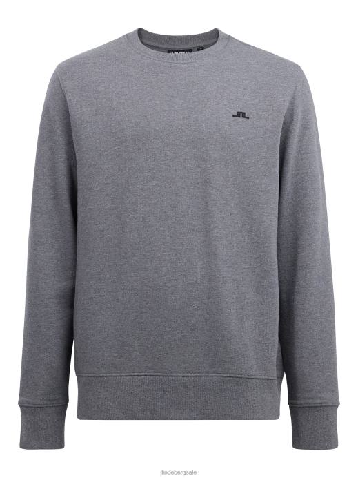 Men J.Lindeberg Mid Grey Melange Cal Sweatshirt Clothing 8R621091