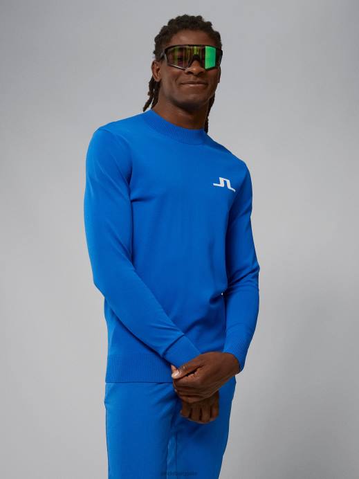 Men J.Lindeberg Nautical Blue Gus Sweater Clothing 8R622330