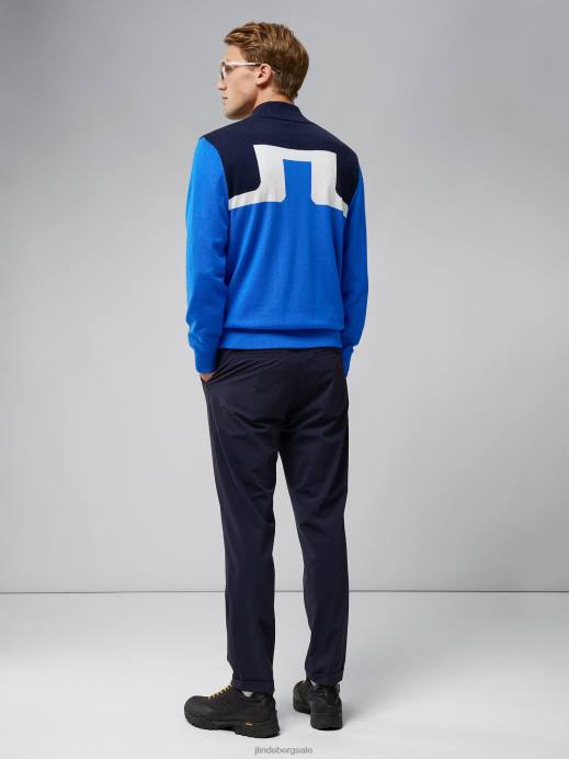 Men J.Lindeberg Nautical Blue Jeff Windbreaker Sweater Clothing 8R622337