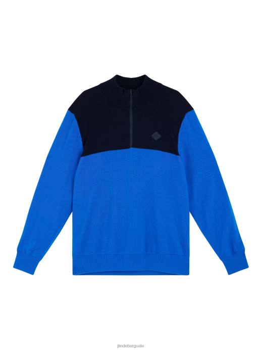 Men J.Lindeberg Nautical Blue Jeff Windbreaker Sweater Clothing 8R622337