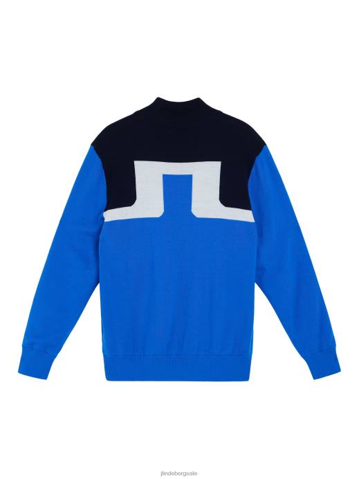 Men J.Lindeberg Nautical Blue Jeff Windbreaker Sweater Clothing 8R622337