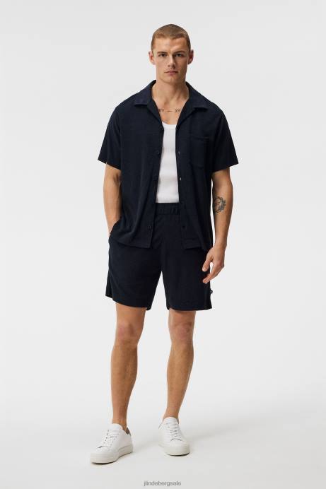 Men J.Lindeberg Navy Allan Terry Shorts Clothing 8R621037