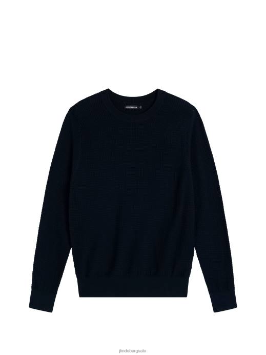 Men J.Lindeberg Navy Arthur Organic Cotton Sweater Clothing 8R621065