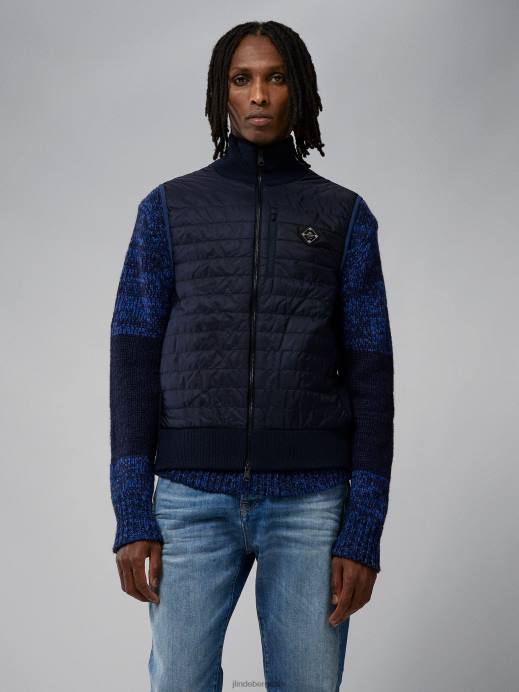 Men J.Lindeberg Navy Becket Hybrid Zip Vest Clothing 8R622297