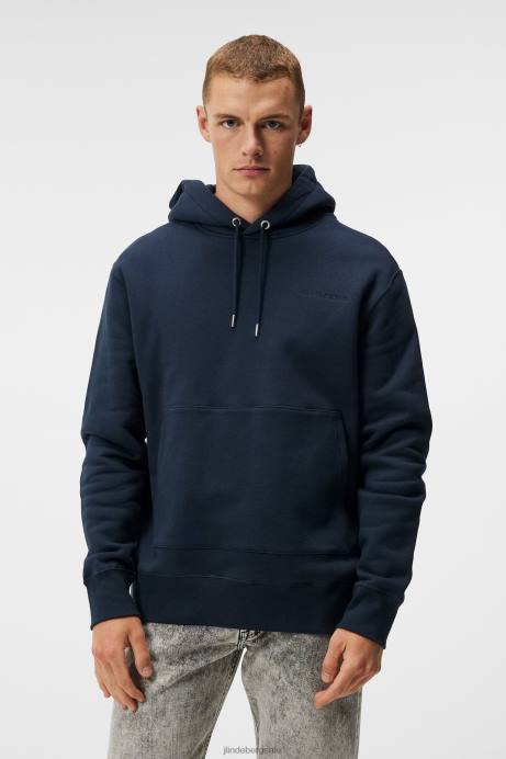Men J.Lindeberg Navy Chip Hoodie Clothing 8R621024