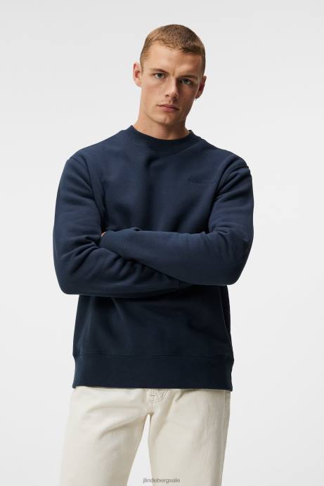 Men J.Lindeberg Navy Chip Sweatshirt Clothing 8R621022