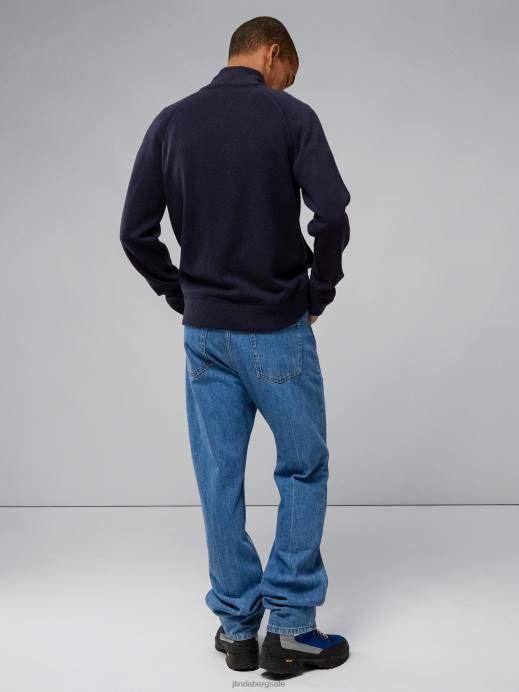 Men J.Lindeberg Navy Collin Cashmere Wool Sweater Clothing 8R622304