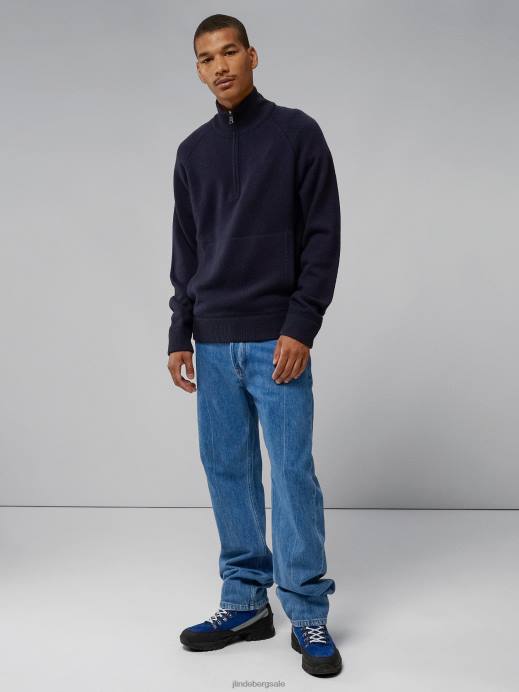 Men J.Lindeberg Navy Collin Cashmere Wool Sweater Clothing 8R622304