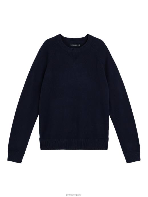 Men J.Lindeberg Navy Colton Cashmere Wool Sweater Clothing 8R622306