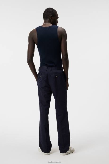 Men J.Lindeberg Navy Ed Rib Knit Tank Clothing 8R621031