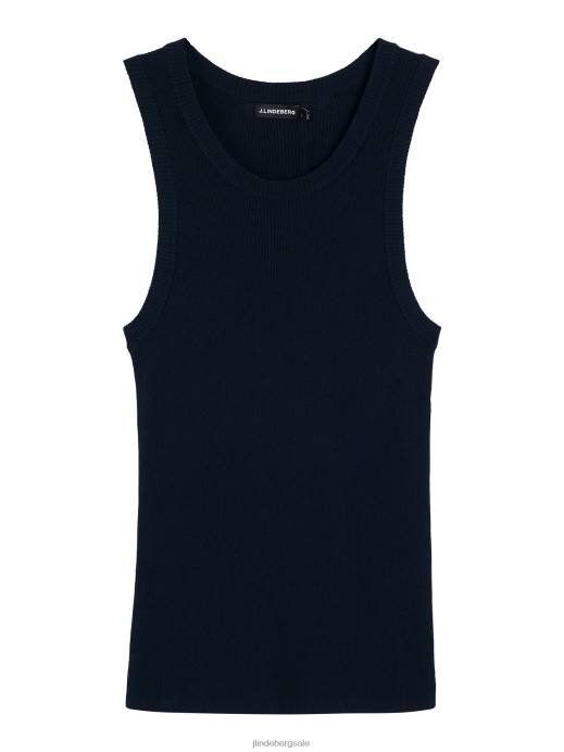 Men J.Lindeberg Navy Ed Rib Knit Tank Clothing 8R621031