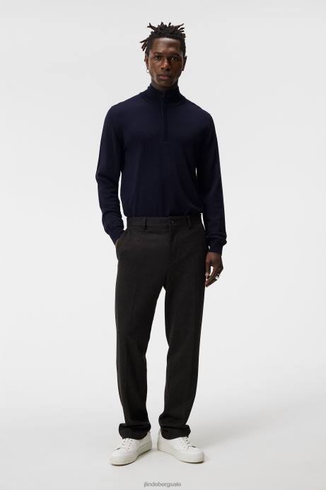 Men J.Lindeberg Navy Kiyan Quarter Zip Sweater Clothing 8R62990
