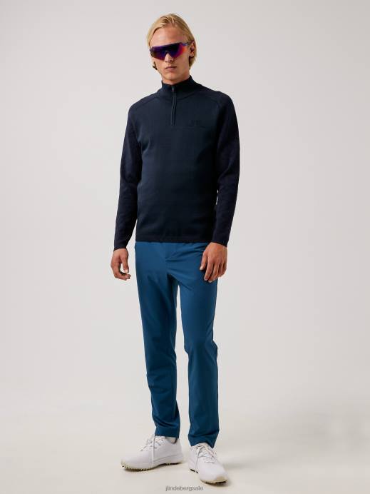 Men J.Lindeberg Navy Luis Zipped Golf Sweater Clothing 8R622373
