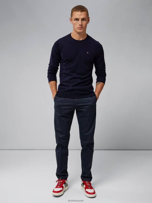 Men J.Lindeberg Navy Lyle True Merino Sweater Clothing 8R621083