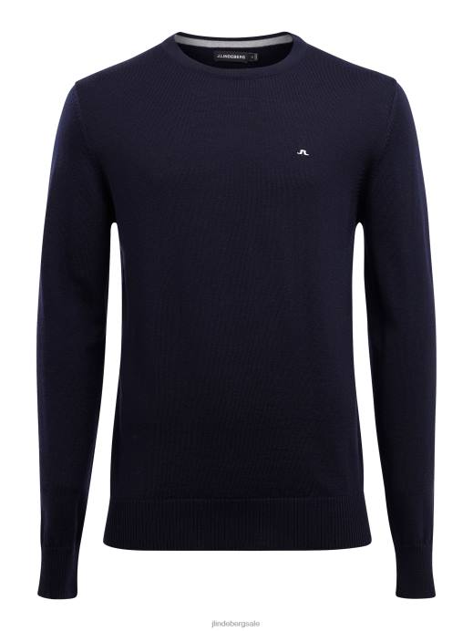 Men J.Lindeberg Navy Lyle True Merino Sweater Clothing 8R621083