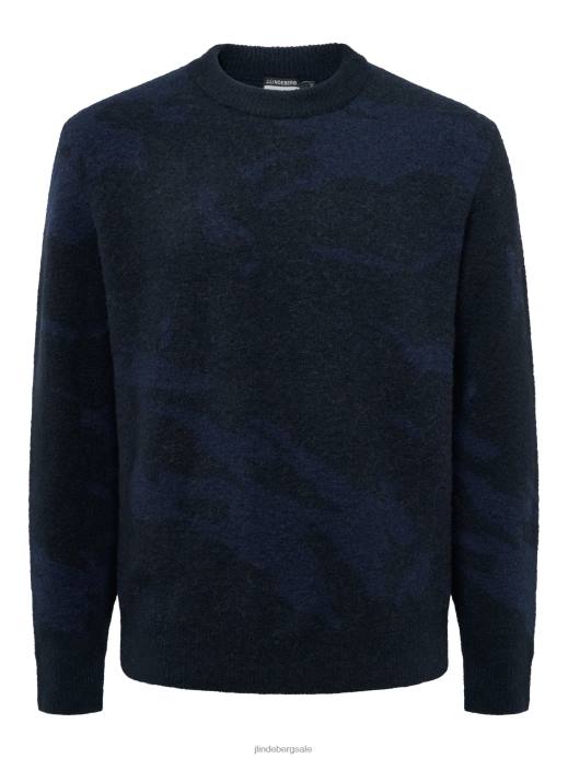 Men J.Lindeberg Navy Melange Alpaca Mix Knitted Sweater Clothing 8R622339