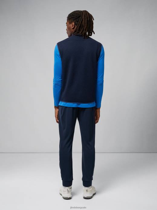 Men J.Lindeberg Navy Patch Sweater Vest Clothing 8R622335