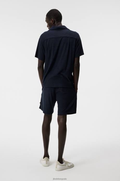 Men J.Lindeberg Navy Ted Terry Resort Shirt Clothing 8R621035