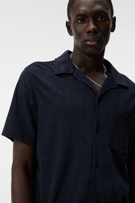 Men J.Lindeberg Navy Ted Terry Resort Shirt Clothing 8R621035