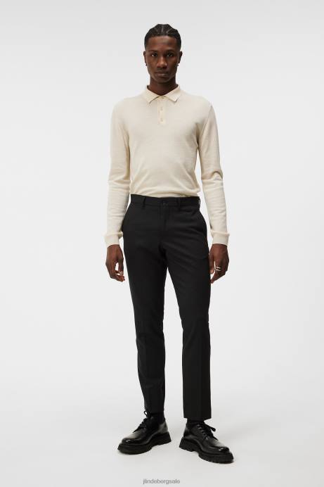 Men J.Lindeberg Oyster Gray Noel Merino Polo Clothing 8R621008