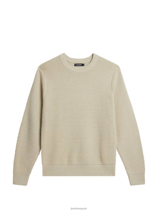 Men J.Lindeberg Oyster Gray Oliver Structure Sweater Clothing 8R621005