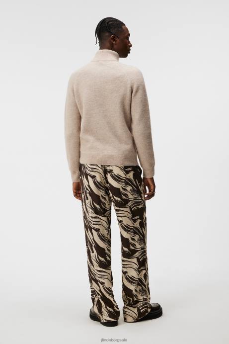 Men J.Lindeberg Oyster Gray Wilton Half Zip Sweater Clothing 8R621000