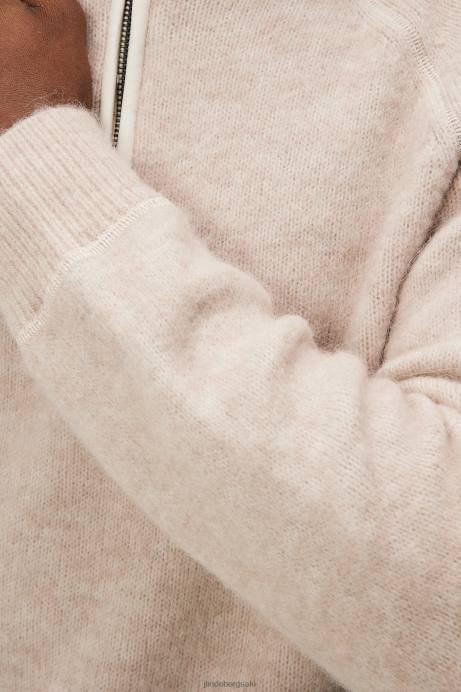 Men J.Lindeberg Oyster Gray Wilton Half Zip Sweater Clothing 8R621000