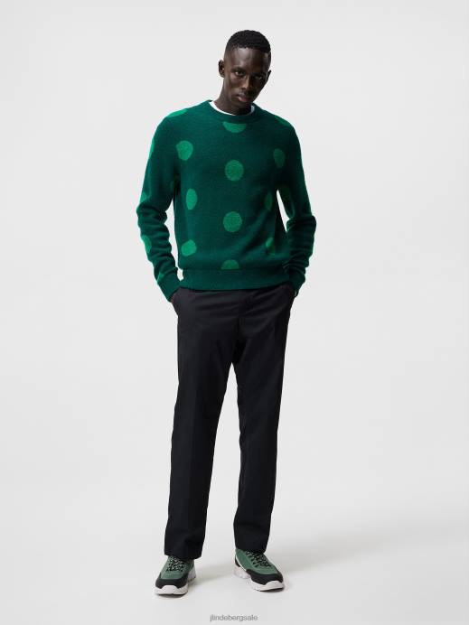 Men J.Lindeberg Rain Forest Dotte Hairy Jacquard Sweater Clothing 8R621047