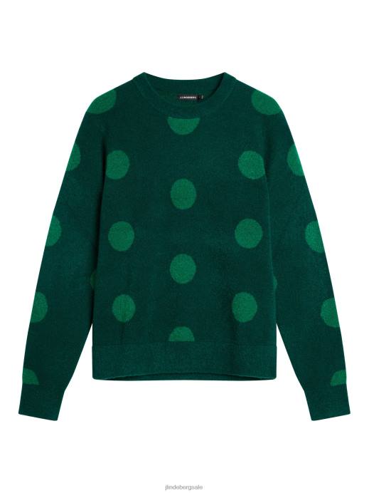 Men J.Lindeberg Rain Forest Dotte Hairy Jacquard Sweater Clothing 8R621047