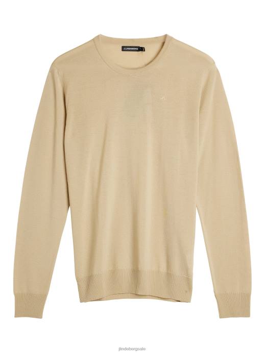 Men J.Lindeberg Safari Beige Lyle Light Merino Sweater Clothing 8R621054