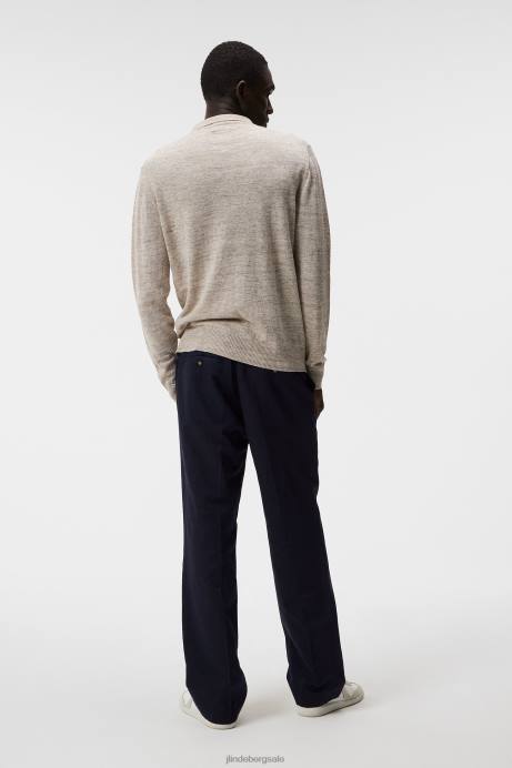 Men J.Lindeberg Safari Beige Nylo Linen Blend Full Zip Clothing 8R621032