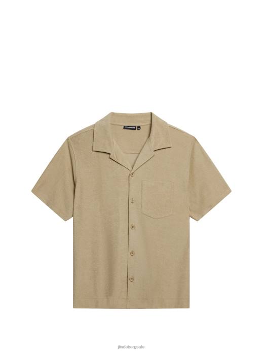 Men J.Lindeberg Safari Beige Ted Terry Resort Shirt Clothing 8R621034