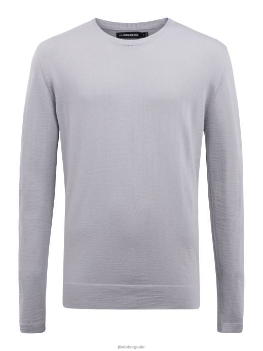 Men J.Lindeberg Stone Grey Nigel Silk Wool Sweater Clothing 8R622371
