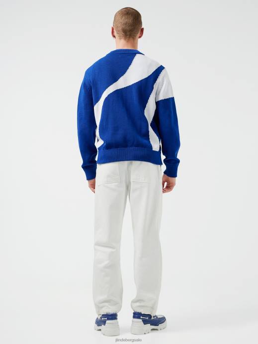 Men J.Lindeberg Surf the Web Simon Swirl Intarsia Sweater Clothing 8R622353