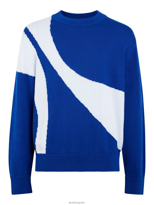 Men J.Lindeberg Surf the Web Simon Swirl Intarsia Sweater Clothing 8R622353