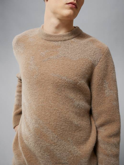 Men J.Lindeberg Tiger Brown Alpaca Mix Knitted Sweater Clothing 8R622338