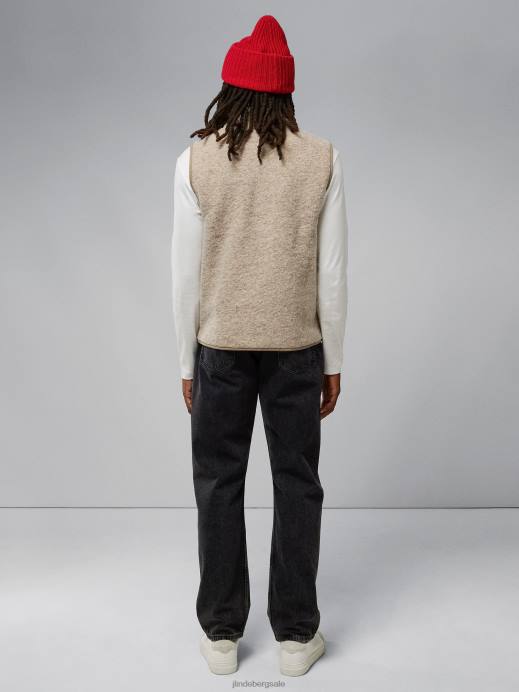 Men J.Lindeberg Tiger Brown Duncan Wool Fleece Vest Clothing 8R622328