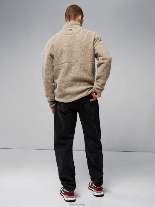 Men J.Lindeberg Tiger Brown Dustin Wool Fleece Jacket Clothing 8R622325