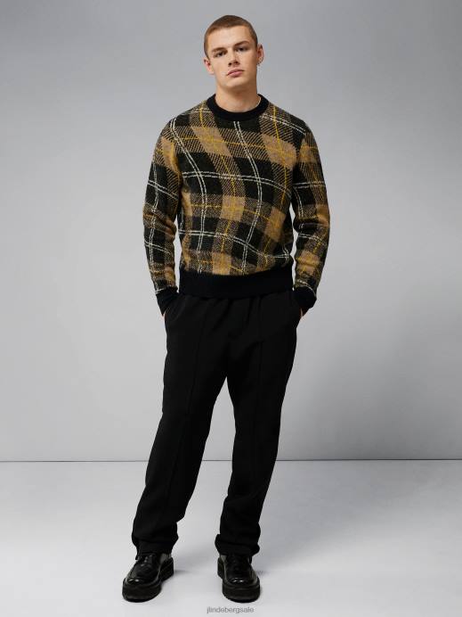 Men J.Lindeberg Tiger Brown Glen Jacquard Sweater Clothing 8R622294