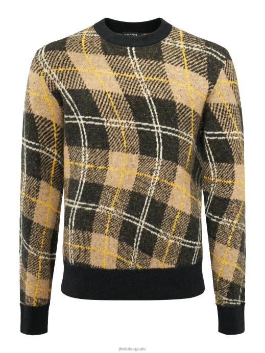 Men J.Lindeberg Tiger Brown Glen Jacquard Sweater Clothing 8R622294