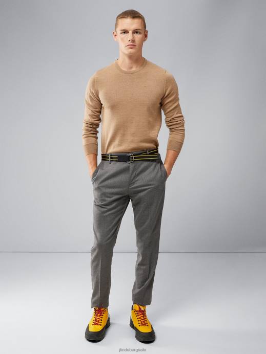 Men J.Lindeberg Tiger Brown Lyle Merino Sweater Clothing 8R622324