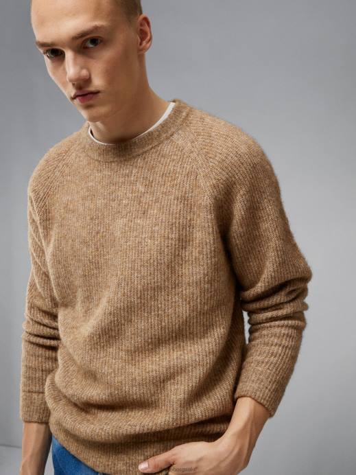 Men J.Lindeberg Tiger Brown Vance Mohair Blend Sweater Clothing 8R622295