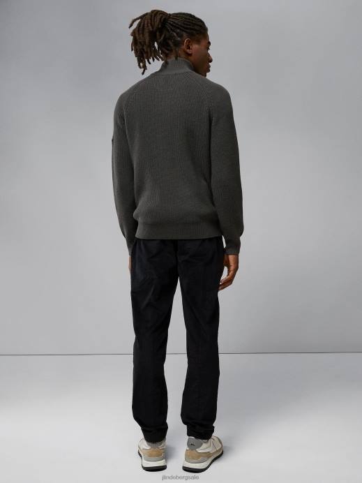 Men J.Lindeberg Volcanic Ash Kyler Wool Blend Zip Sweater Clothing 8R622303