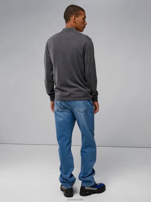 Men J.Lindeberg Volcanic Ash Nyle Merino Zip Cardigan Clothing 8R622315