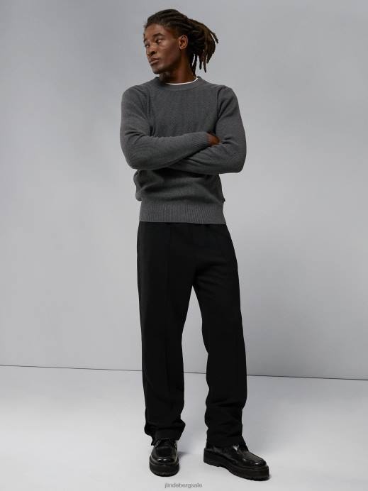 Men J.Lindeberg Volcanic Ash Oliver Structure Sweater Clothing 8R622309