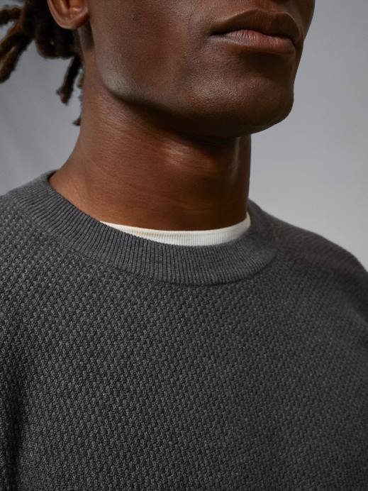 Men J.Lindeberg Volcanic Ash Oliver Structure Sweater Clothing 8R622309