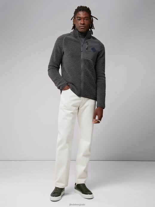 Men J.Lindeberg Volcanic Ash Zeke Pile Mid Layer Clothing 8R622352