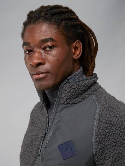 Men J.Lindeberg Volcanic Ash Zeke Pile Mid Layer Clothing 8R622352